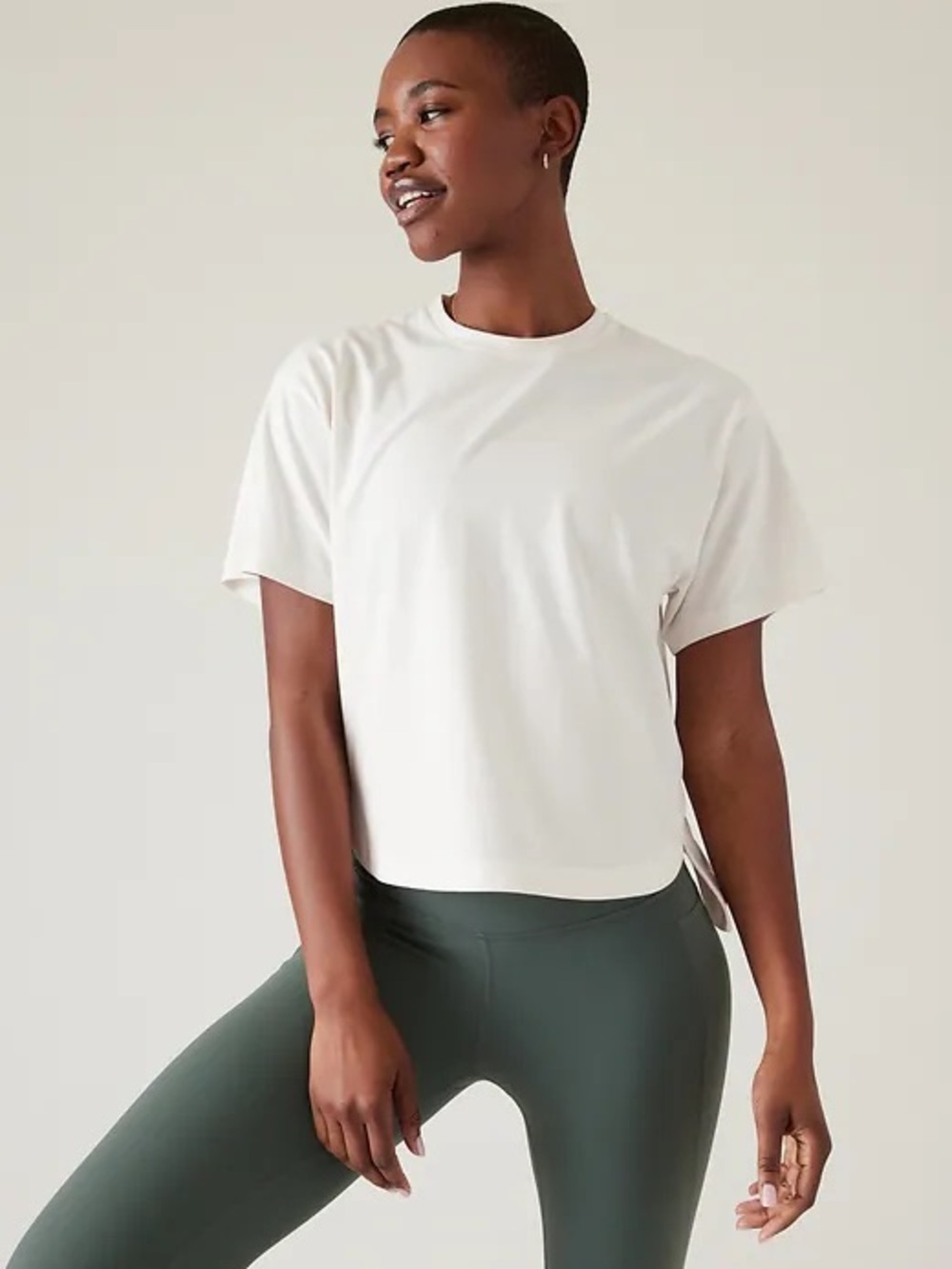 Athleta Effortless Tee in Off White